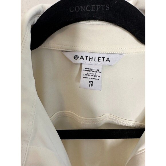 Athleta Cosmic Layer Dress XS White Cream Long Sleeve Button Down 534776 - Picture 5 of 8